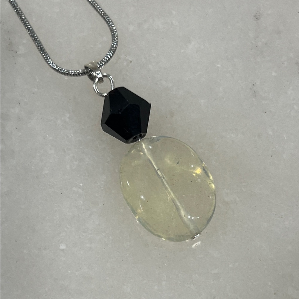 Citrine Cut Stone Pendant Necklace Handmade Crystal Jewelry